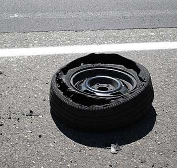 punctured tire